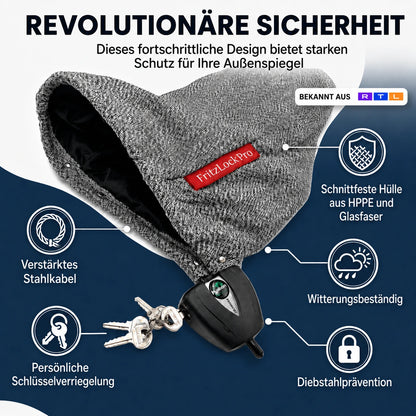 FritzLock Pro – Diebstahlschutz für Außenspiegel mit Master Lock Schlüsselschlössern – 2er-Set Spiegelschutz.de