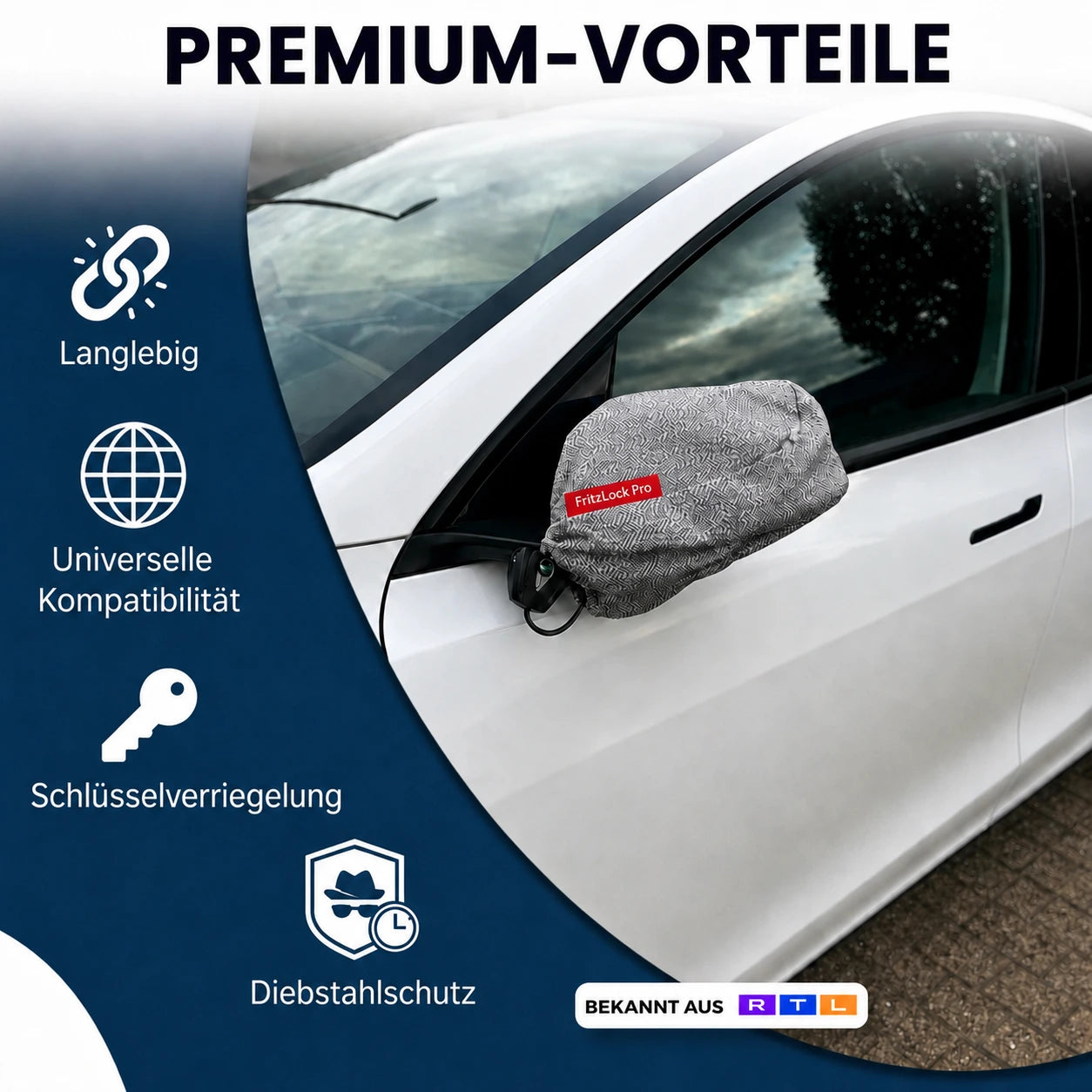 FritzLock Pro – Diebstahlschutz für Außenspiegel mit Master Lock Schlüsselschlössern – 2er-Set Spiegelschutz.de