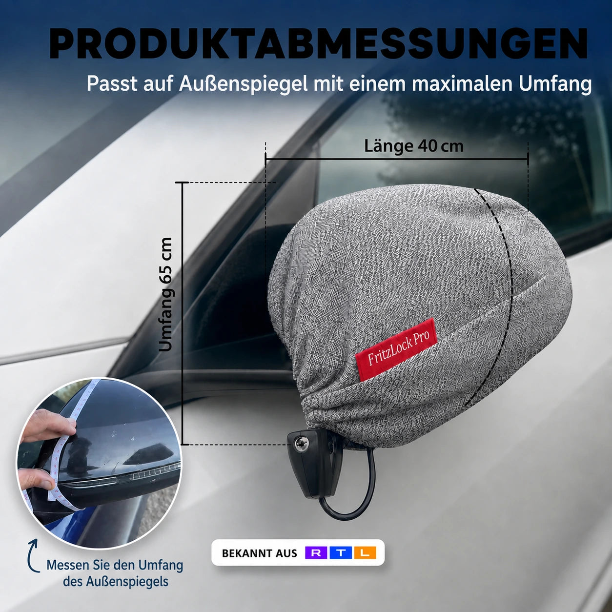 FritzLock Pro – Diebstahlschutz für Außenspiegel mit Master Lock Schlüsselschlössern – 2er-Set Spiegelschutz.de