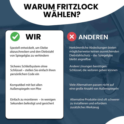 FritzLock Spiegelhülle – Diebstahlschutz für Außenspiegel - Fritzlock Germany